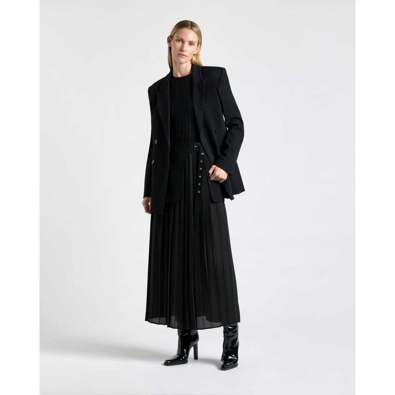 Cue Recycled Crepe Pleated Midi Wrap Skirt image number 3